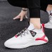 Men's Sneakers Flyknit Shoes White Shoes Running Sporty Athletic Tissage Volant Breathable Lace-up Loafer Black White khaki Summer Spring Fall