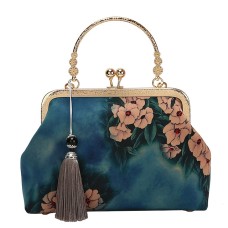 Women's Evening Bag Polyester Party Holiday Chain Solid Color Embroidery Blue