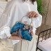 Women's Evening Bag Polyester Party Holiday Chain Solid Color Embroidery Blue