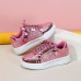 Women's Sneakers Bling Bling Shoes Pink Shoes Plus Size Outdoor Color Block 3D Summer Winter Rhinestone Flat Heel Round Toe Closed Toe Fashion Sporty Casual PU Lace-up Silver Black Pink