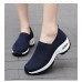 Women's Sneakers Plus Size Flyknit Shoes Slip-on Sneakers Daily Solid Color Summer Wedge Heel Round Toe Casual Minimalism Running Walking Tissage Volant Loafer Black Light Pink Blue