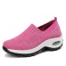 Women's Sneakers Plus Size Flyknit Shoes Slip-on Sneakers Daily Solid Color Summer Wedge Heel Round Toe Casual Minimalism Running Walking Tissage Volant Loafer Black Light Pink Blue