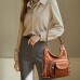 Women's Handbag Shoulder Bag PU Leather Shopping Daily Zipper Adjustable Large Capacity Durable Solid Color Wine Black Brown