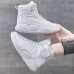 Women's Sneakers Boots Height Increasing Shoes Platform Sneakers Outdoor Daily Color Block Fleece Lined Booties Ankle Boots Winter Platform Wedge Heel Round Toe Casual Comfort Minimalism Faux Leather