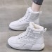 Women's Sneakers Boots Height Increasing Shoes Platform Sneakers Outdoor Daily Color Block Fleece Lined Booties Ankle Boots Winter Platform Wedge Heel Round Toe Casual Comfort Minimalism Faux Leather