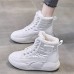 Women's Sneakers Boots Height Increasing Shoes Platform Sneakers Outdoor Daily Color Block Fleece Lined Booties Ankle Boots Winter Platform Wedge Heel Round Toe Casual Comfort Minimalism Faux Leather