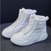 Women's Sneakers Boots Height Increasing Shoes Platform Sneakers Outdoor Daily Color Block Fleece Lined Booties Ankle Boots Winter Platform Wedge Heel Round Toe Casual Comfort Minimalism Faux Leather