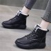 Women's Sneakers Boots Height Increasing Shoes Platform Sneakers Outdoor Daily Color Block Fleece Lined Booties Ankle Boots Winter Platform Wedge Heel Round Toe Casual Comfort Minimalism Faux Leather