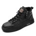 Men's Sneakers Skate Shoes High Top Sneakers Comfort Shoes Walking Casual Athletic PU Breathable Zipper Black White Fall