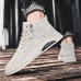 Men's Sneakers Skate Shoes High Top Sneakers Comfort Shoes Walking Casual Athletic PU Breathable Zipper Black White Fall