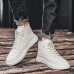 Men's Sneakers Skate Shoes High Top Sneakers Comfort Shoes Walking Casual Athletic PU Breathable Zipper Black White Fall