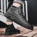 Men's Sneakers Skate Shoes High Top Sneakers Comfort Shoes Walking Casual Athletic PU Breathable Zipper Black White Fall