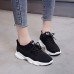 Women's Sneakers Pink Shoes Flyknit Shoes Daily Color Block Shoes And Bags Matching Sets Summer Lace-up Flat Heel Round Toe Casual Running Walking Tissage Volant Lace-up Black White Pink