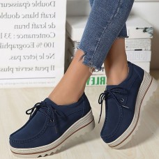 Women's Sneakers Platform Sneakers Slip-on Sneakers Barefoot shoes Outdoor Daily Solid Color Wedge Heel Round Toe Casual Minimalism Walking Satin Lace-up Black Blue Beige