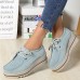 Women's Sneakers Platform Sneakers Slip-on Sneakers Barefoot shoes Outdoor Daily Solid Color Wedge Heel Round Toe Casual Minimalism Walking Satin Lace-up Black Blue Beige