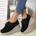 Women's Sneakers Platform Sneakers Slip-on Sneakers Barefoot shoes Outdoor Daily Solid Color Wedge Heel Round Toe Casual Minimalism Walking Satin Lace-up Black Blue Beige