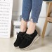 Women's Sneakers Platform Sneakers Slip-on Sneakers Barefoot shoes Outdoor Daily Solid Color Wedge Heel Round Toe Casual Minimalism Walking Satin Lace-up Black Blue Beige