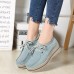 Women's Sneakers Platform Sneakers Slip-on Sneakers Barefoot shoes Outdoor Daily Solid Color Wedge Heel Round Toe Casual Minimalism Walking Satin Lace-up Black Blue Beige