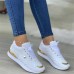 Women's Sneakers Plus Size Platform Sneakers Outdoor Daily Travel Color Block Embroidery Platform Round Toe Fashion Sporty Casual Walking Faux Leather Lace-up Almond Black White