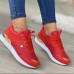 Women's Sneakers Plus Size Platform Sneakers Outdoor Daily Travel Color Block Embroidery Platform Round Toe Fashion Sporty Casual Walking Faux Leather Lace-up Almond Black White