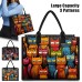 Women's Handbag Tote Boston Bag Polyester Shopping Daily Travel Print Large Capacity Foldable Lightweight Cat Black Yellow Red