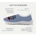 Women's Sneakers Print Shoes Plus Size Daily Travel Slogan Flat Heel Casual Comfort Minimalism Walking Mesh Blue Gray