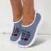 Women's Sneakers Print Shoes Plus Size Daily Travel Slogan Flat Heel Casual Comfort Minimalism Walking Mesh Blue Gray