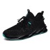 Men's Sneakers Flyknit Shoes Running Sporty Casual Outdoor Daily Tissage Volant Breathable Lace-up Black Red Dark Green Grey Slogan Summer