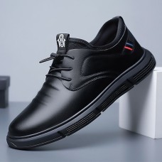 Men's Oxfords Casual Shoes Comfort Shoes Business Casual Daily Office & Career Faux Leather Breathable Comfortable Slip Resistant Elastic Band Black White Spring Fall