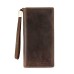 Crazy horse skin long wallet men's Leather Men's hand bag leather zipper bag large capacity multi Card Wallet