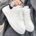 Men's Sneakers White Shoes Walking Vintage Casual Outdoor Daily Knit Warm Height Increasing Comfortable Lace-up Black White Fall Winter