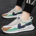 Men's Sneakers Comfort Shoes Running Casual Daily Cloth Comfortable Lace-up Green Coffee Spring Fall