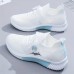 Women's Sneakers Plus Size Flyknit Shoes Outdoor Daily Color Block Summer Flat Heel Round Toe Fashion Sporty Casual Running Walking Tissage Volant Lace-up Black Pink Blue