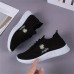 Women's Sneakers Plus Size Flyknit Shoes Outdoor Daily Color Block Summer Flat Heel Round Toe Fashion Sporty Casual Running Walking Tissage Volant Lace-up Black Pink Blue