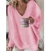 Women's Oversized Sweatshirt Pullover Solid Color Basic Neon & Bright White Pink Red Street Casual V Neck Long Sleeve Top Micro-elastic Fall & Winter