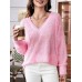 Women's Oversized Sweatshirt Pullover Solid Color Basic Neon & Bright White Pink Red Street Casual V Neck Long Sleeve Top Micro-elastic Fall & Winter