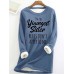 Women's Sweatshirt Pullover Sherpa Fleece Lined Letter Warm Fuzzy Black Dark Pink Blue Casual Sports Round Neck Long Sleeve Top Micro-elastic Fall & Winter