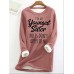 Women's Sweatshirt Pullover Sherpa Fleece Lined Letter Warm Fuzzy Black Dark Pink Blue Casual Sports Round Neck Long Sleeve Top Micro-elastic Fall & Winter