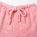 Women's Hooded Pajama Sets 3 Pieces Fluffy Fleece Long Sleeves Coat Shorts Vest for Winter Gift for Valentine's Day