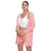 Women's Hooded Pajama Sets 3 Pieces Fluffy Fleece Long Sleeves Coat Shorts Vest for Winter Gift for Valentine's Day