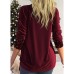 Blouse Women's Wine Red Dark Green Purple Solid / Plain Color Patchwork Sequin Daily Indoor Outdoor Classic U Neck Regular Fit S