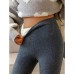 Women‘s Fleece-lined Leggings Ankle-Length Winter Leggings Micro-elastic High Waist Tights Casual / Sporty Weekend Yoga Black Gold Black S M Fall & Winter