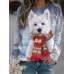 Women's Sweatshirt Pullover Cat Active Sportswear Print Pink Red Purple Casual Sports Round Neck Long Sleeve Top Micro-elastic Fall & Winter