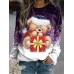 Women's Sweatshirt Pullover Cat Active Sportswear Print Pink Red Purple Casual Sports Round Neck Long Sleeve Top Micro-elastic Fall & Winter