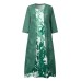 Women‘s Dress Set Two Piece Dress Midi Dress Green Blue Gray Half Sleeve Floral Print Summer Spring U Neck Casual 2023 S M L XL XXL 3XL