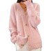 Women's Cardigan Sweater V Neck Ribbed Knit Acrylic Button Fall Winter Regular Daily Going out Weekend Stylish Casual Soft Long Sleeve Solid Color Pink Red Camel S M L