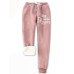 Women's Pajama Top and Pant Letter Warm Comfort Soft Home Daily Bed Fleece Warm Breathable Crew Neck Long Sleeve Pullover Pant Elastic Waist Fall Winter Pink Blue