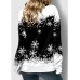 Women's Pullover Christmas Sweatshirt Snowflake Sportswear Festival Print Black Red Blue Casual Sports Turtleneck Long Sleeve Top Micro-elastic Fall & Winter