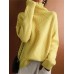 Women's Pullover Sweater Jumper Turtleneck Ribbed Knit Polyester Oversized Fall Winter Regular Outdoor Daily Going out Stylish Casual Soft Long Sleeve Solid Color Black Yellow Camel S M L