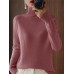 Women's Pullover Sweater Jumper Turtleneck Ribbed Knit Wool Oversized Fall Winter Regular Outdoor Valentine's Day Daily Stylish Casual Soft Long Sleeve Solid Color Black White Pink S M L